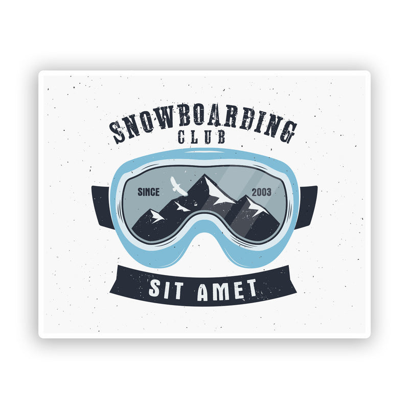 2 x Snowboarding Club Sit Amet Vinyl Stickers