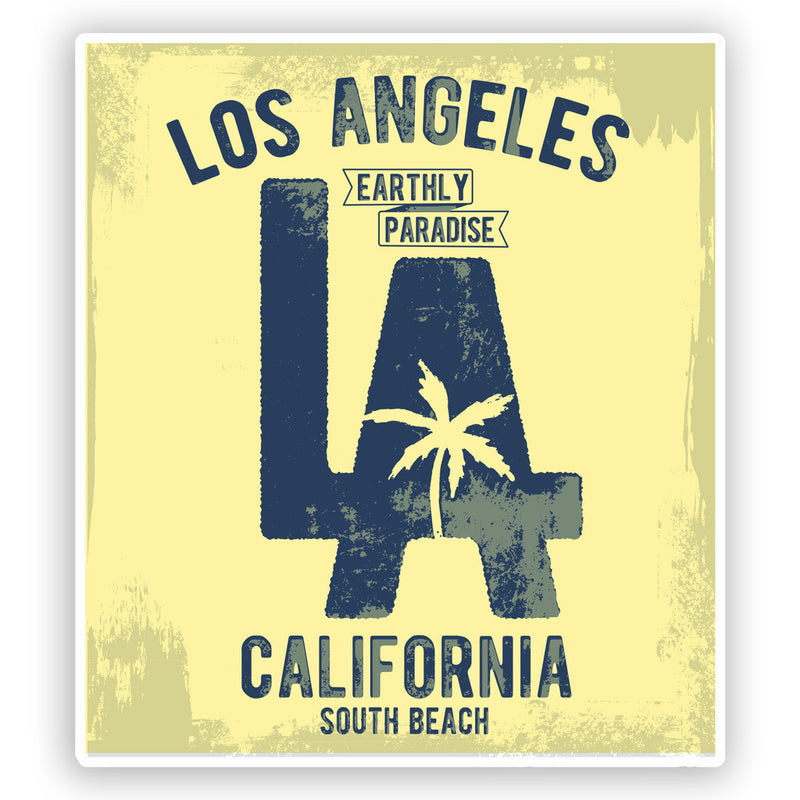2 x California Surf Surfing  South Beach Vinyl Stickers Travel Luggage