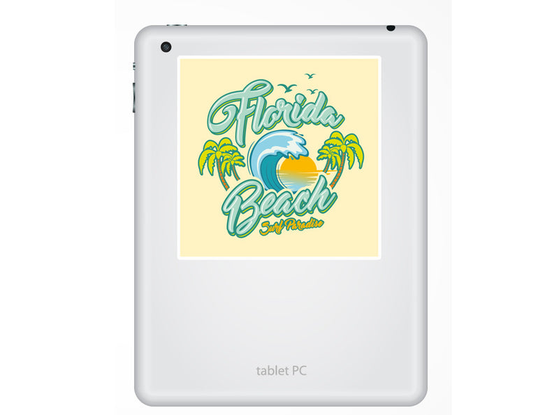 2 x Florida Beach Surf Paradise Vinyl Stickers Travel Luggage