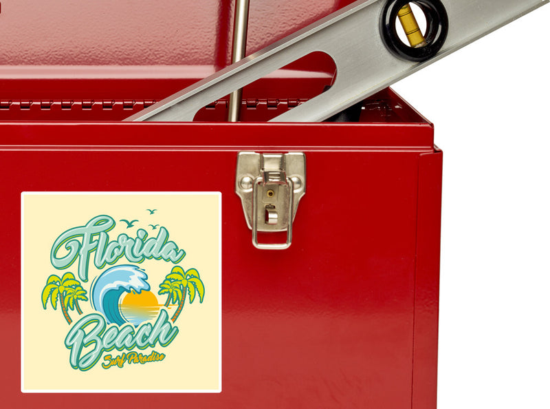 2 x Florida Beach Surf Paradise Vinyl Stickers Travel Luggage