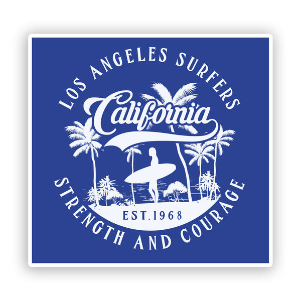 2 x California Surf Surfing Vinyl Stickers Travel Luggage #7623