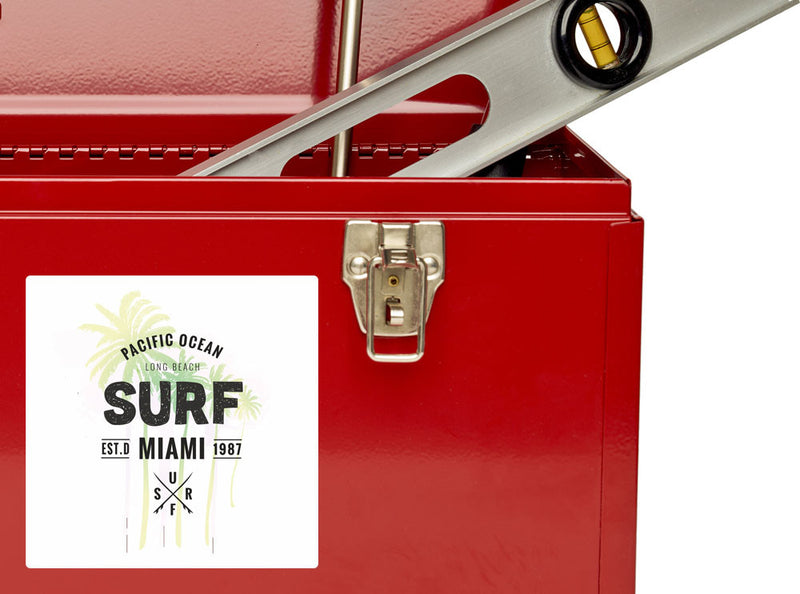 2 x Miami Surf Pacific Ocean Summer Vinyl Stickers Travel Luggage
