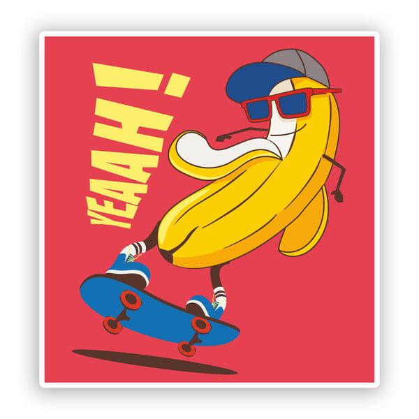 2 x Yeahh! Funny Banana Vinyl Stickers Skateboarding #7630