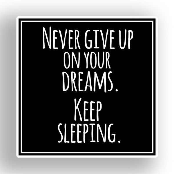 2 x Never Give Up On Your Dreams Funny Vinyl Sticker #7647