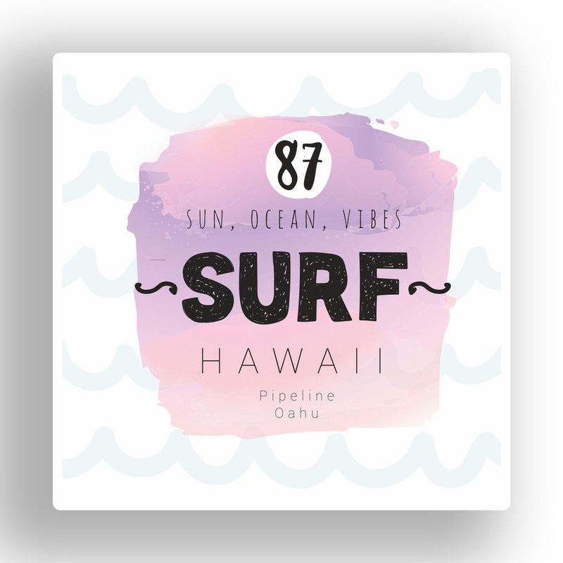 2 x Sun, Ocean, Vibes Surfing Vinyl Stickers Travel Luggage