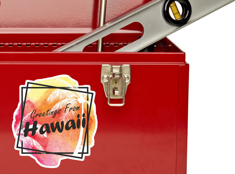 2 x Greetings From Hawaii Vinyl Stickers Travel Luggage