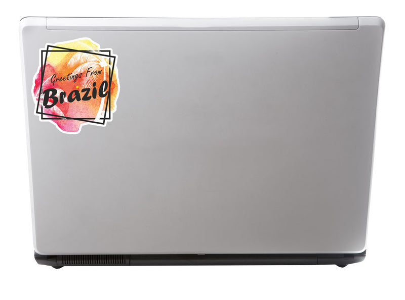 2 x Greetings From Brazil Vinyl Stickers Travel Luggage