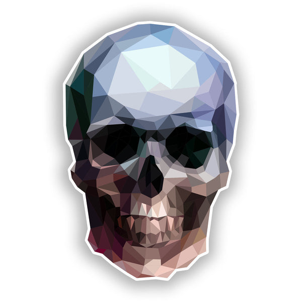2 x Geometric Skull Vinyl Stickers Scary Halloween #7680