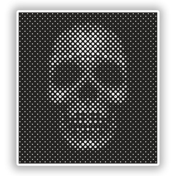 2 x Dot-matrix Skull Vinyl Stickers Scary Horror Halloween Creepy #7684