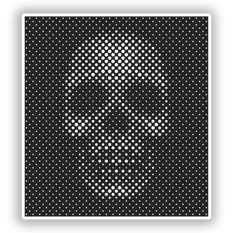 2 x Dot-matrix Skull Vinyl Stickers Scary Horror Halloween Creepy