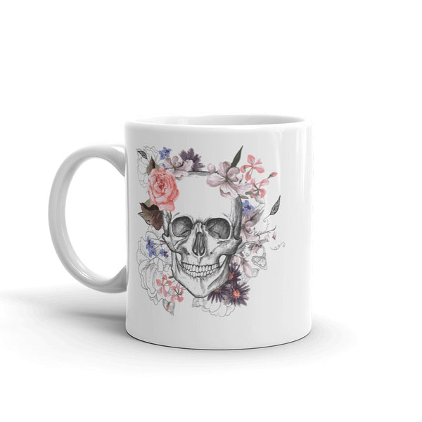 Skull With Flowers Scary Horror Halloween High Quality 10oz Coffee Tea Mug #7685