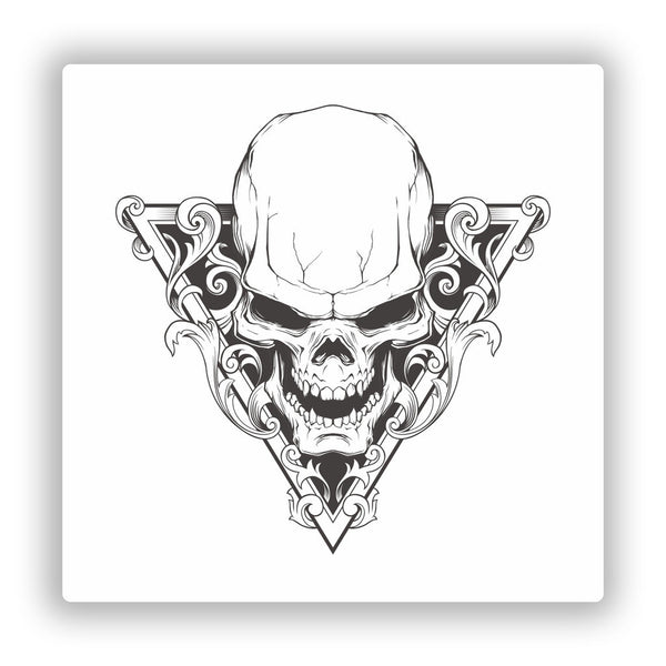 2 x Skull Vinyl Stickers Scary Horror Halloween Creepy #7686