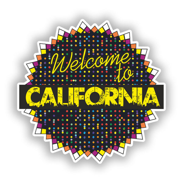 2 x Welcome To California Vinyl Stickers Travel Luggage #7701