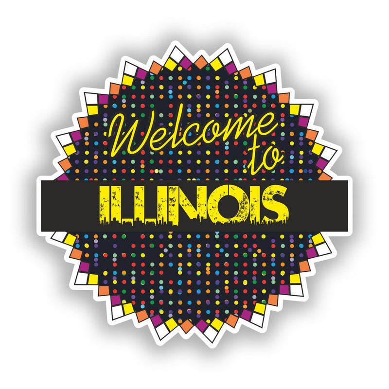 2 x Welcome To Illinois Vinyl Stickers Travel Luggage