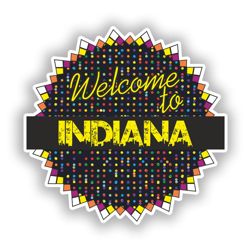 2 x Welcome To Indiana Vinyl Stickers Travel Luggage