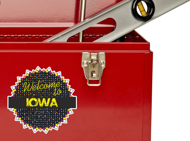 2 x Welcome To Iowa Vinyl Stickers Travel Luggage