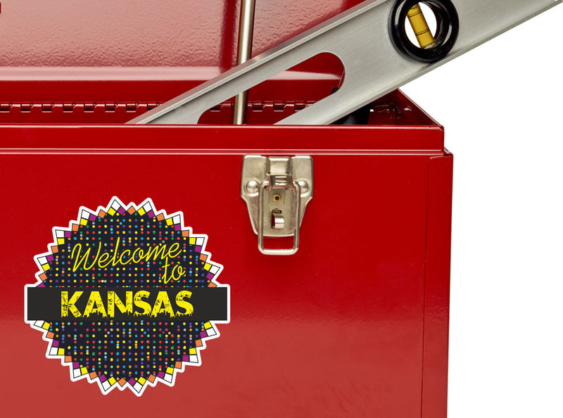 2 x Welcome To Kansas Vinyl Stickers Travel Luggage