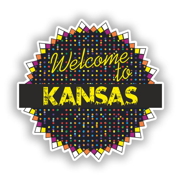2 x Welcome To Kansas Vinyl Stickers Travel Luggage #7712