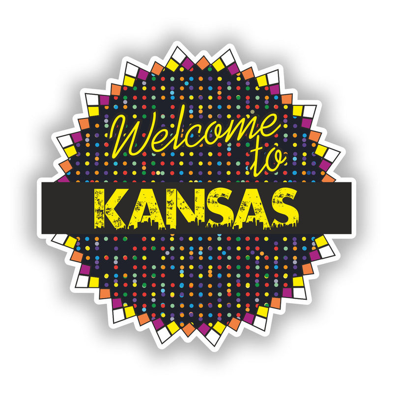 2 x Welcome To Kansas Vinyl Stickers Travel Luggage