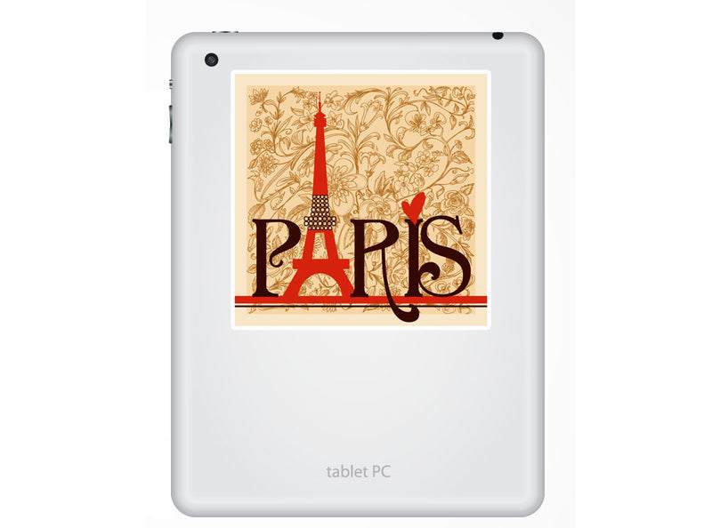 2 x Eiffel Tower Paris Vinyl Stickers Travel Luggage