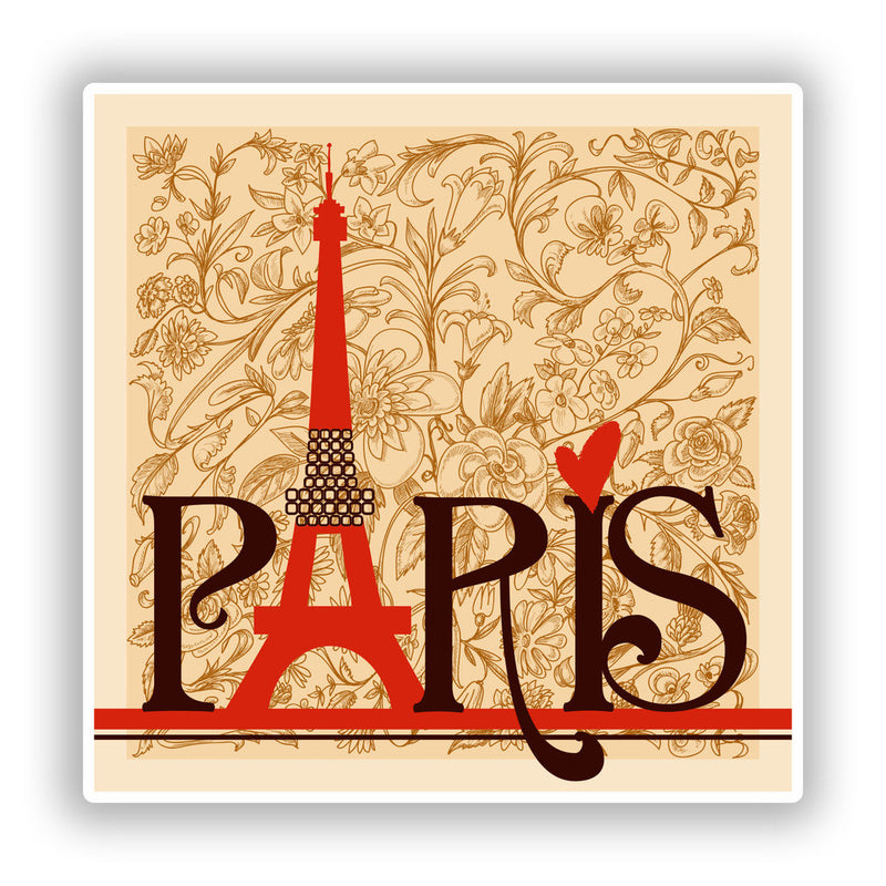 2 x Eiffel Tower Paris Vinyl Stickers Travel Luggage