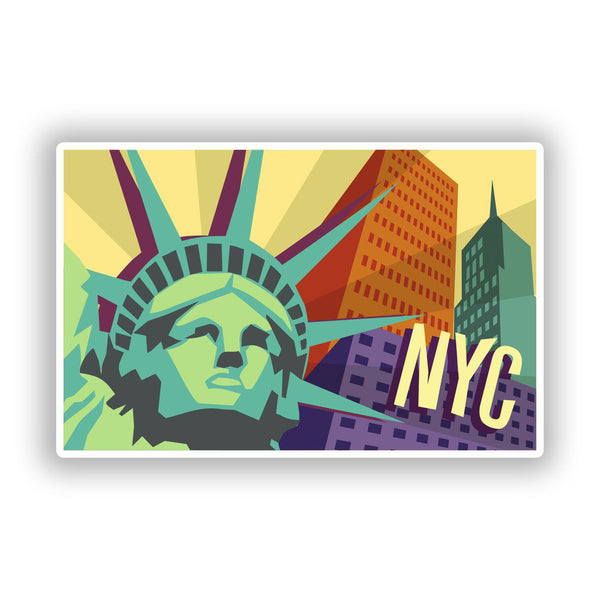 2 x New York City NYC Vinyl Stickers Travel Luggage #7751
