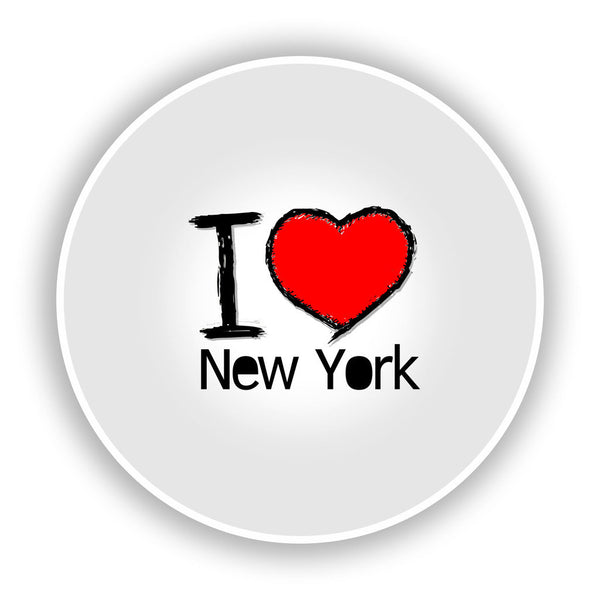 2 x I Love New York Vinyl Stickers Travel Luggage #7752