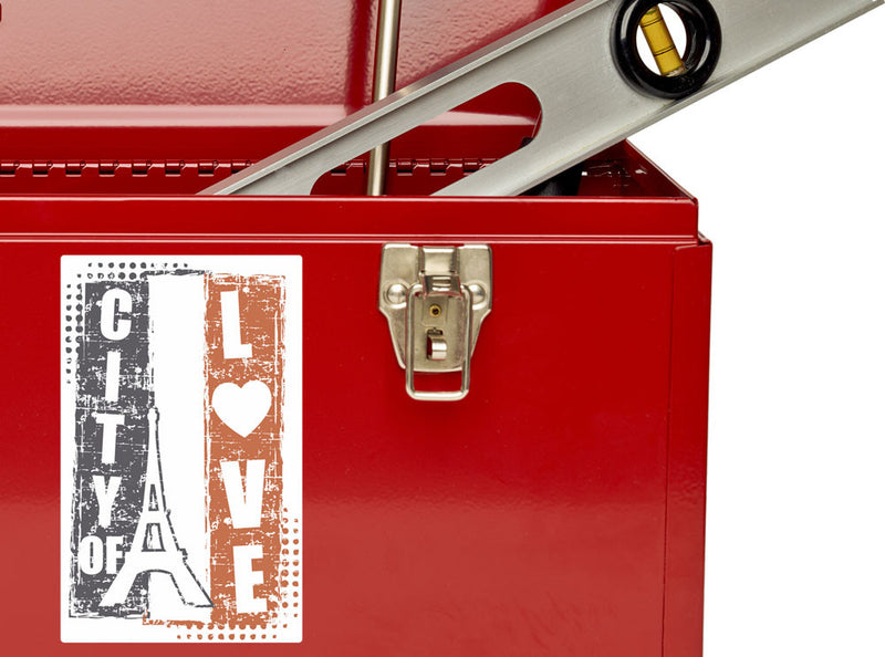 2 x City of Love Paris Vinyl Stickers Travel Luggage