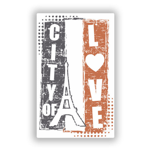 2 x City of Love Paris Vinyl Stickers Travel Luggage #7757
