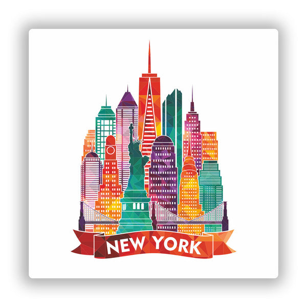 2 x New York City NYC Vinyl Stickers Travel Luggage #7762