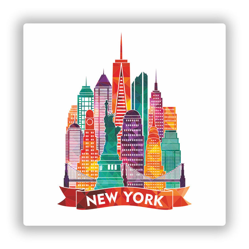 2 x New York City NYC Vinyl Stickers Travel Luggage