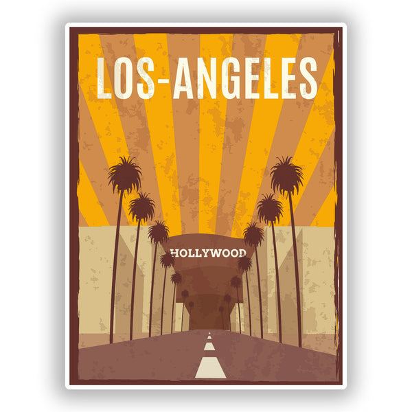 2 x Los Angeles LA Vinyl Stickers Travel Luggage #7771