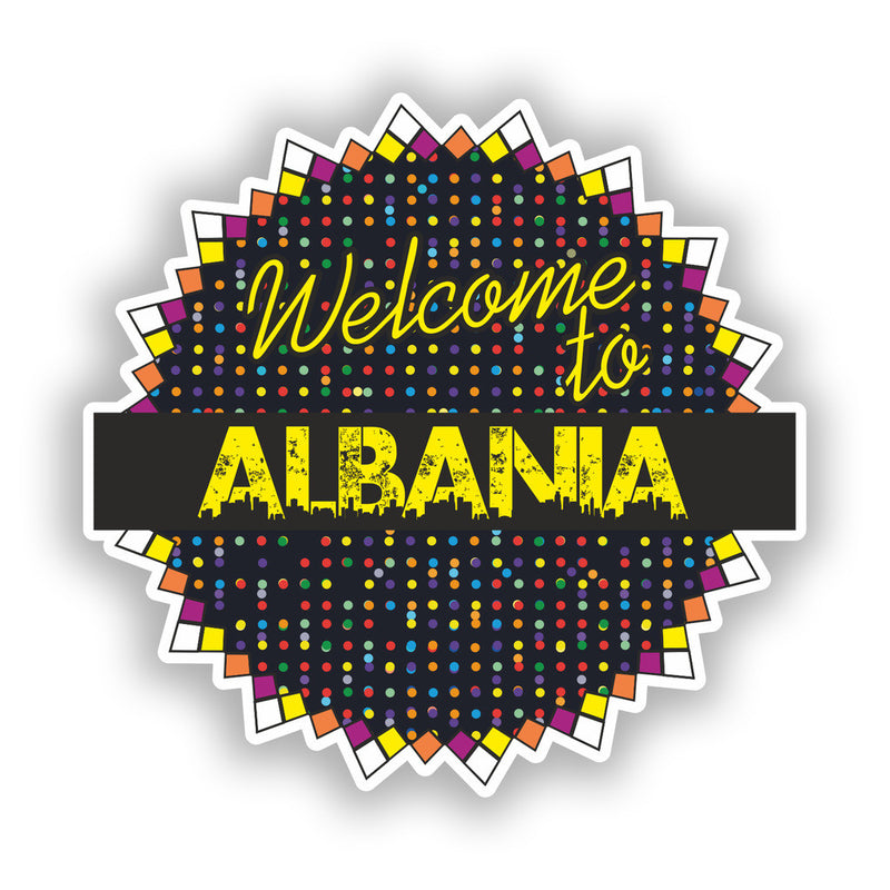 2 x Welcome To Albania Vinyl Stickers Travel Luggage
