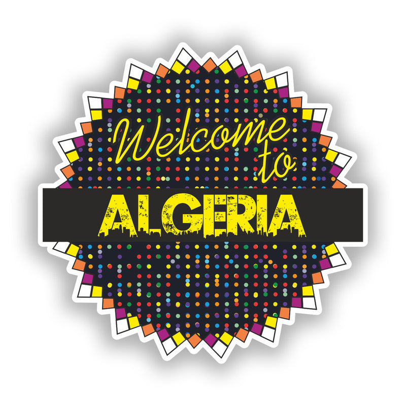 2 x Welcome To Algeria Vinyl Stickers Travel Luggage