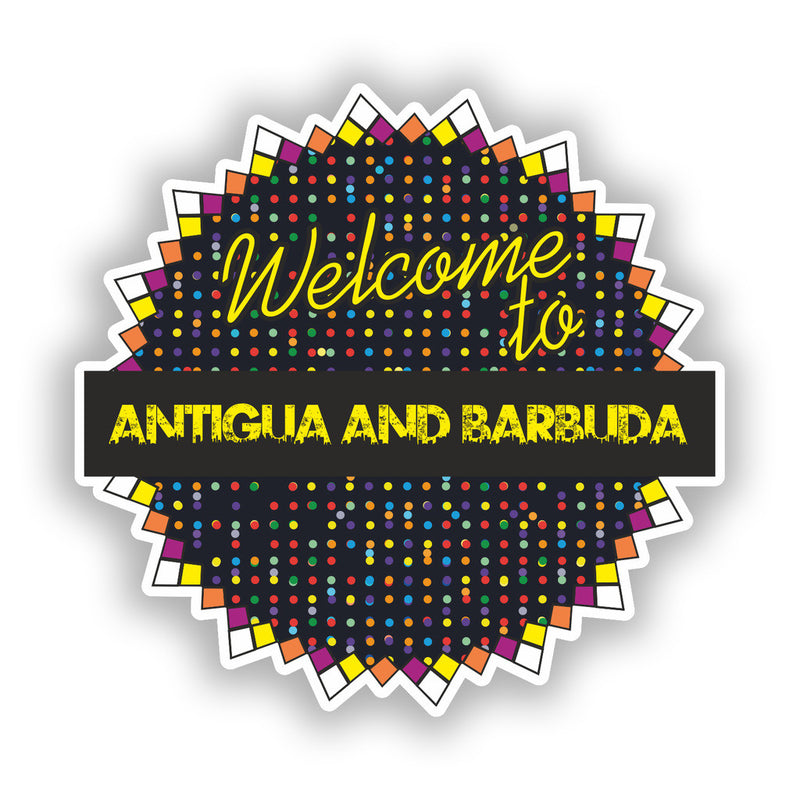 2 x Welcome To Antigua Vinyl Stickers Travel Luggage