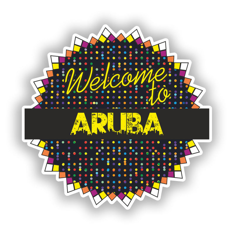 2 x Welcome To Aruba Vinyl Stickers Travel Luggage