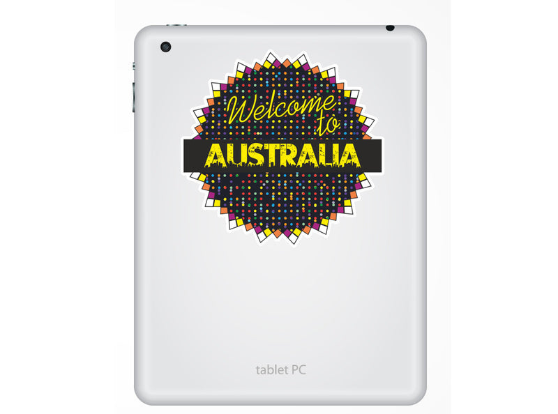 2 x Welcome To Australia Vinyl Stickers Travel Luggage