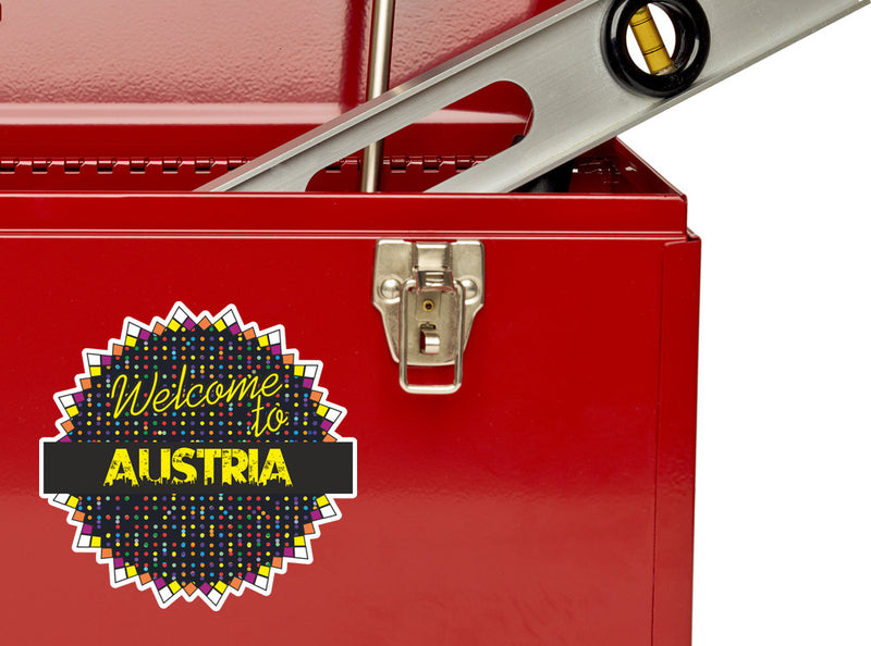 2 x Welcome To Austria Vinyl Stickers Travel Luggage