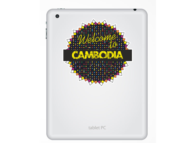 2 x Welcome To Cambodia Vinyl Stickers Travel Luggage