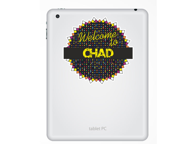 2 x Welcome To Chad Vinyl Stickers Travel Luggage