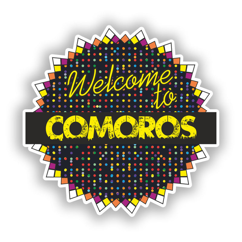 2 x Welcome To Comoros Vinyl Stickers Travel Luggage