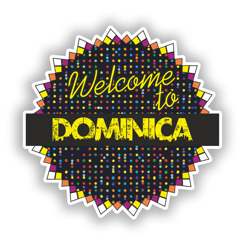 2 x Welcome To Dominica Vinyl Stickers Travel Luggage