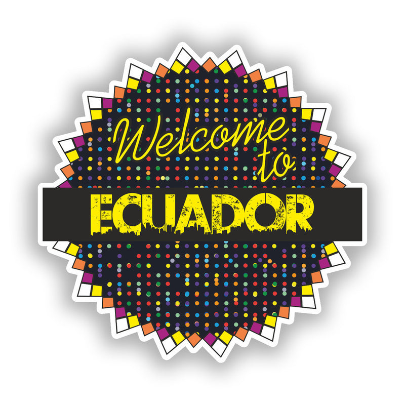 2 x Welcome To Ecuador Vinyl Stickers Travel Luggage