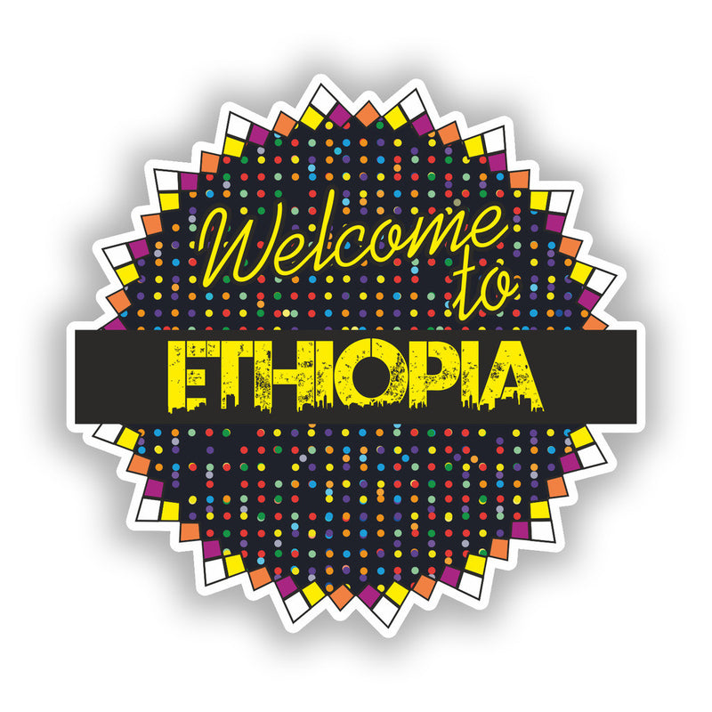 2 x Welcome To Ethiopia Vinyl Stickers Travel Luggage