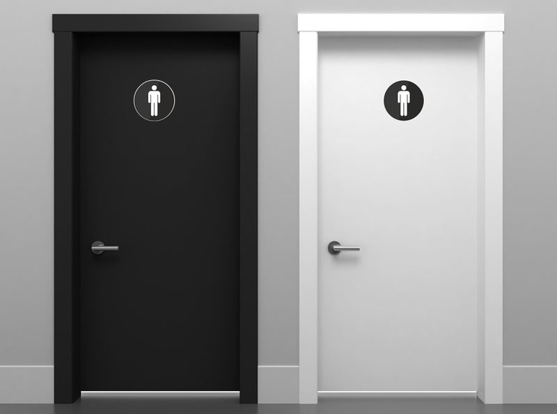 2 x Men's Toilet Sign Vinyl Stickers Door Business
