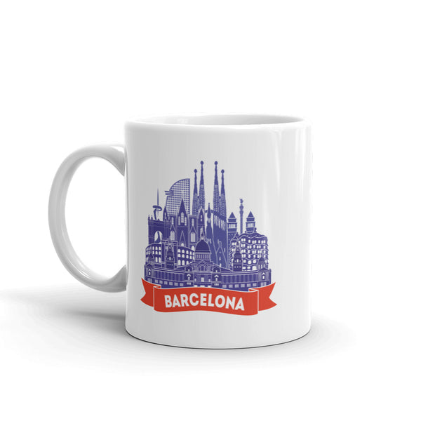 Barcelona Skyline High Quality 10oz Coffee Tea Mug #7929