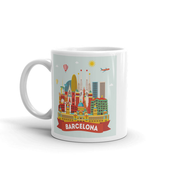 Barcelona Skyline High Quality 10oz Coffee Tea Mug #7936