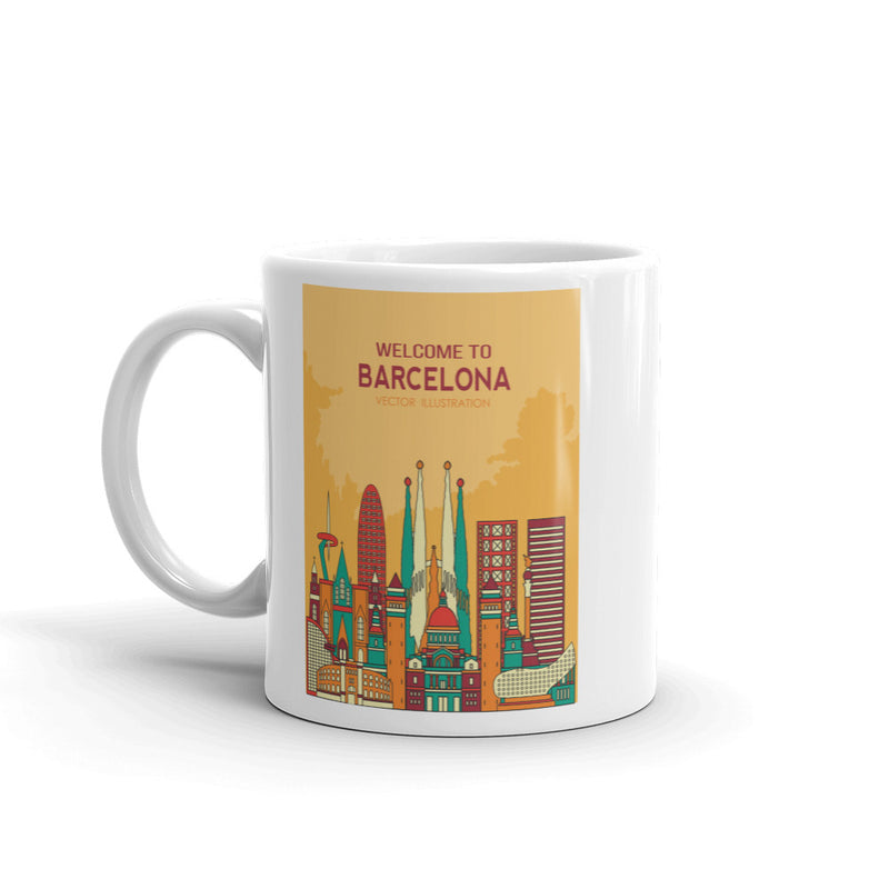 Barcelona Skyline High Quality 10oz Coffee Tea Mug