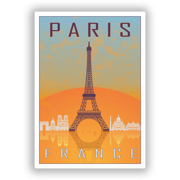 2 x Paris France Vinyl Stickers Travel Luggage #7967