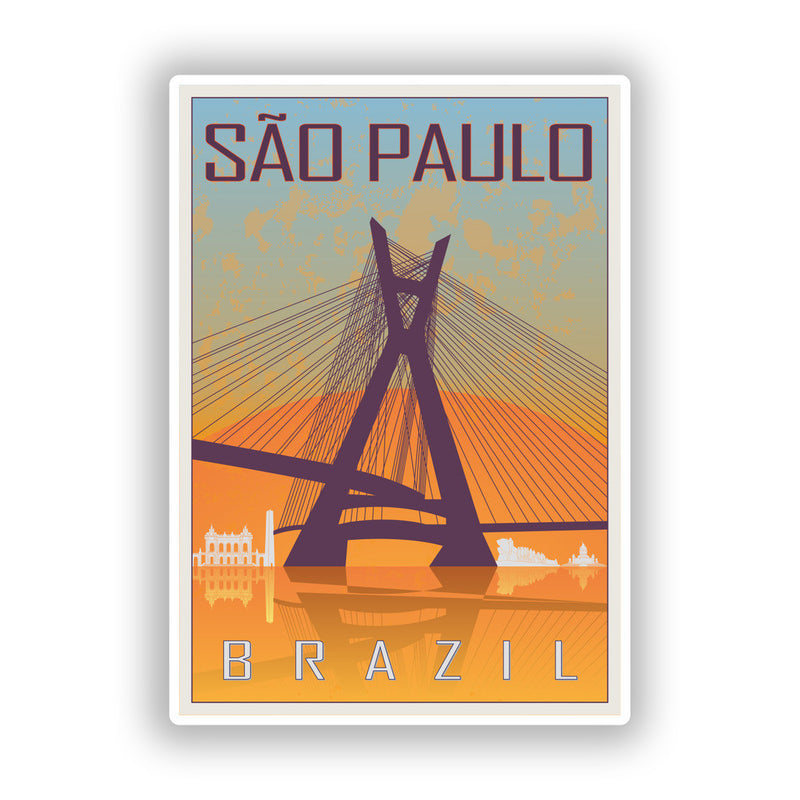 2 x Sao Paulo Brazil Vinyl Stickers Travel Luggage